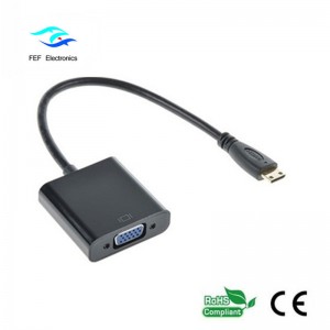 Mini HDMI-manlig till VGA-kvinnlig omvandlare-kod: FEF-HIC-004