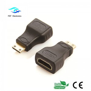 HDMI hona till mini HDMI hane adapter guld / nickelpläterad Kod: FEF-H-022