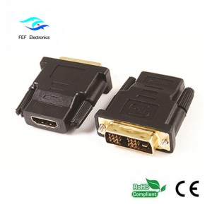 DVI (24 + 1) hane till HDMI honadapter guld / nickelpläterad Kod: FEF-HD-003